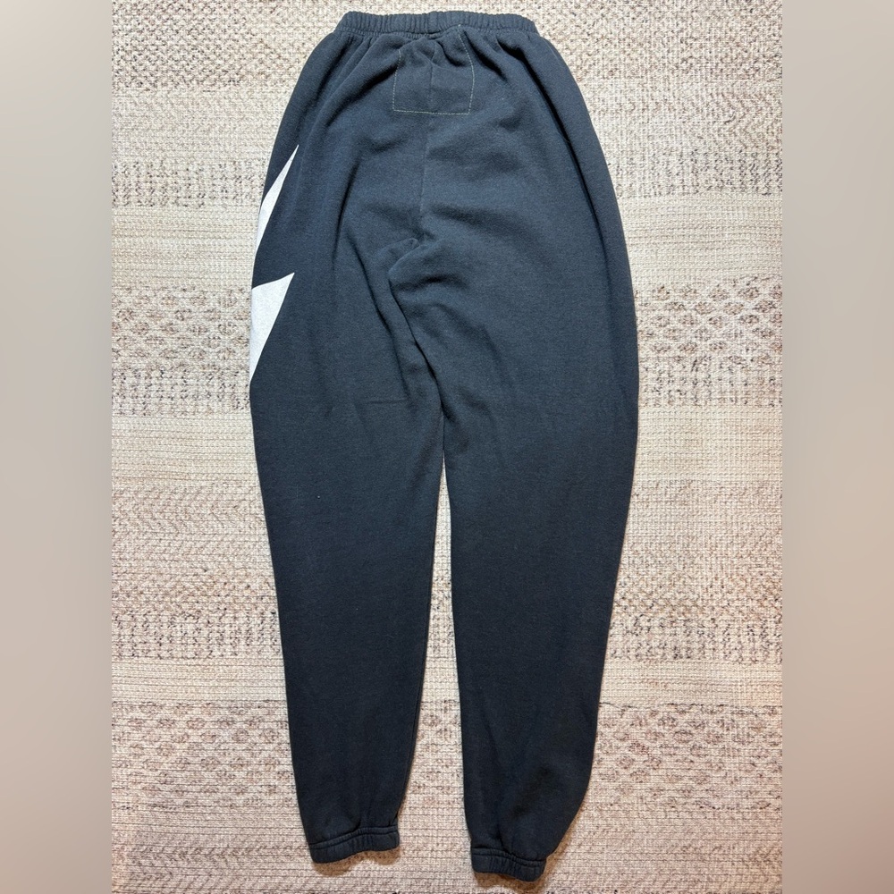 Brand New With Tags Aviator Nation Black Sweatpants with White Lightning Bolt. - Picture 2 of 4
